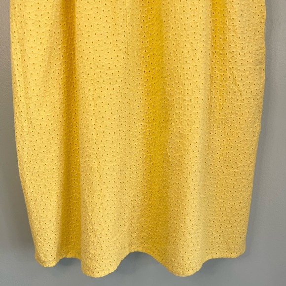 The Prairie by Rachel Ashwell Women's Yellow Spaghetti Strap Eyelet Midi Dress 8 - Picture 12 of 15